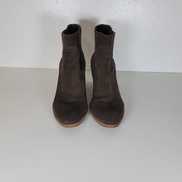 Dolce Vita Women's Leather Chunky Block Heel Riding Ankle Booties Brown Size 8.5 - Picture 2 of 8